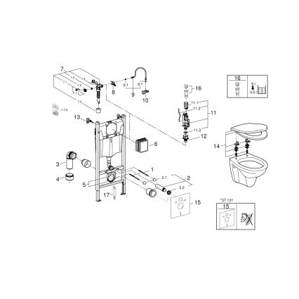 GROHE 39116000 - Juego 4 en 1 con cerámica SOLIDO COMPACT 1,13 m
