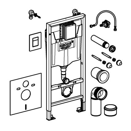 GROHE 39930000 - Juego 4 en 1 para inodoro SOLIDO 1,13 m cromo brillante
