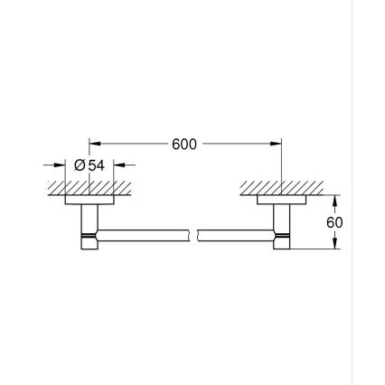 GROHE 40366001 - Toallero ESSENTIALS 654 mm cromo brillante