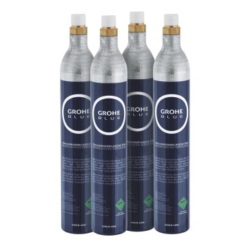 GROHE 40422000 - Cilindro de carbonatación GROHE BLUE 425 g de CO2 (4 uds.) acero inoxidable