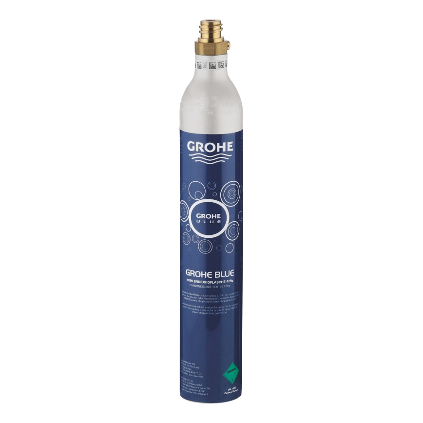 GROHE 40422000 - Cilindro de carbonatación GROHE BLUE 425 g de CO2 (4 uds.) acero inoxidable