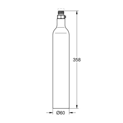 GROHE 40422000 - Cilindro de carbonatación GROHE BLUE 425 g de CO2 (4 uds.) acero inoxidable