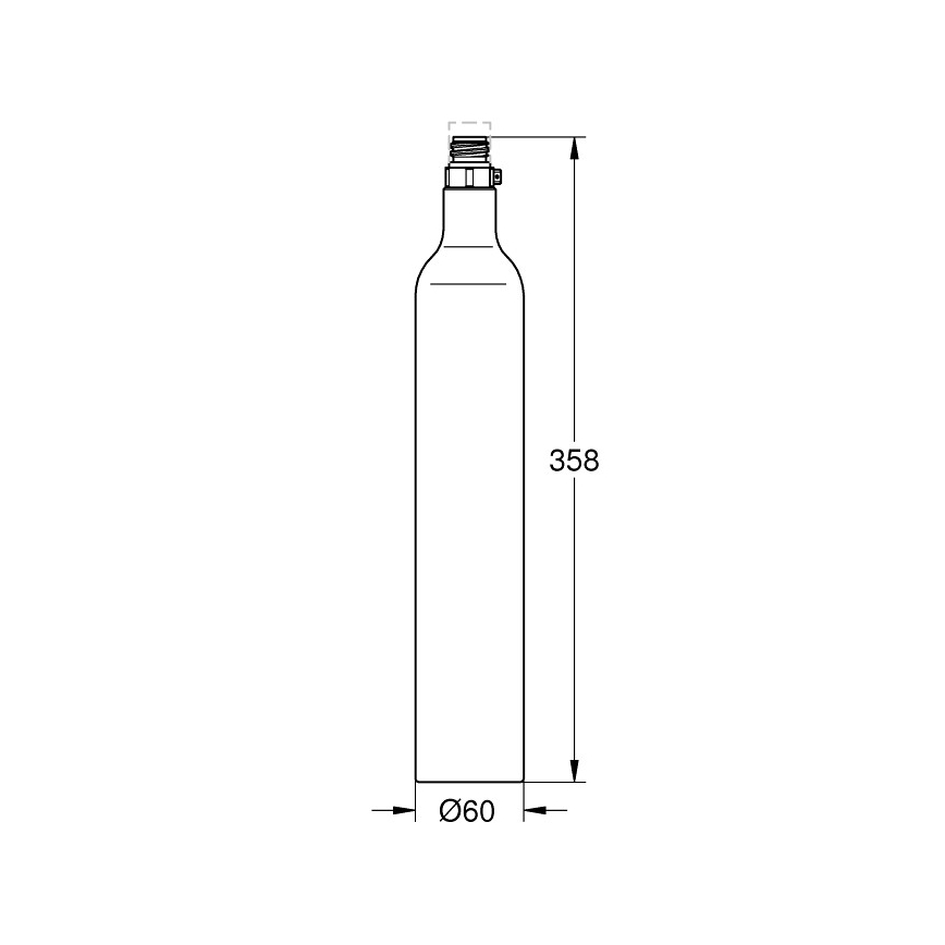 GROHE 40422000 - Cilindro de carbonatación GROHE BLUE 425 g de CO2 (4 uds.) acero inoxidable