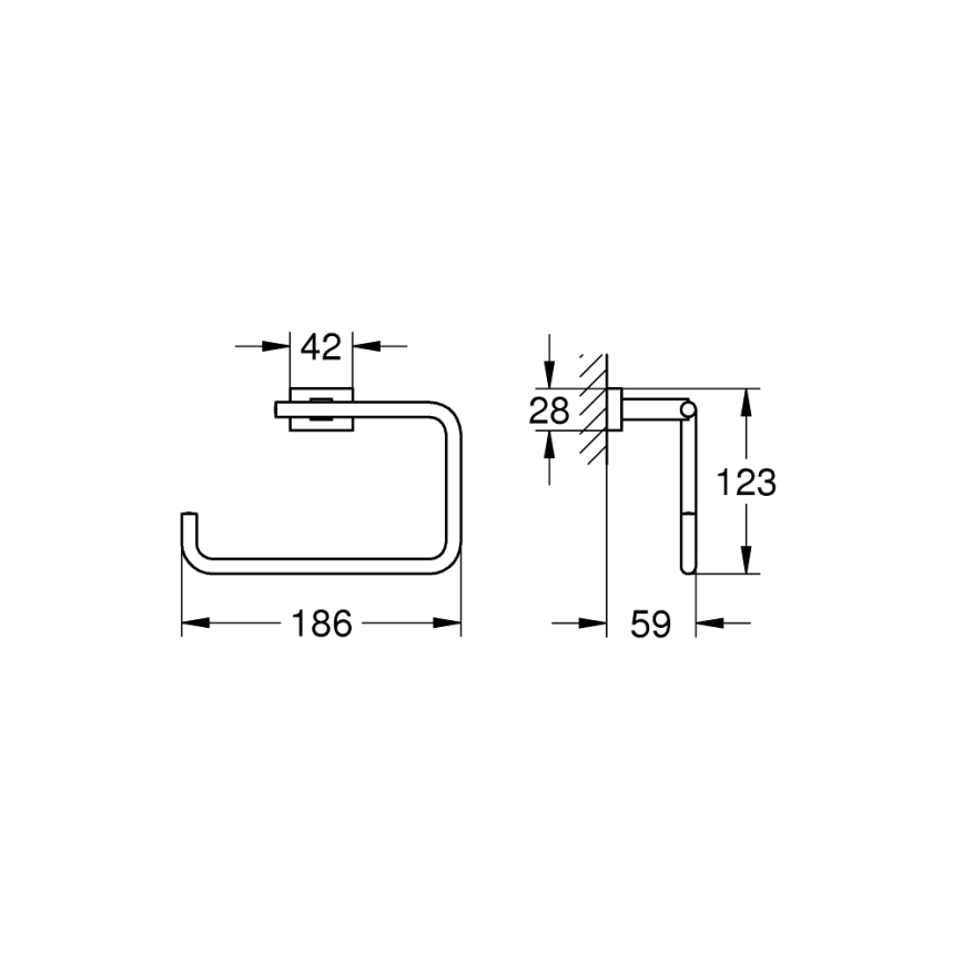 GROHE 40510001 - Toallero ESSENTIALS CUBE 188 mm cromo brillante