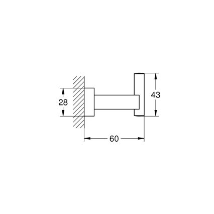 GROHE 40511AL1 - Gancho para albornoz ESSENTIALS CUBE grafito