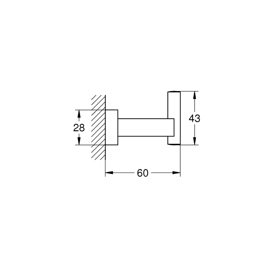 GROHE 40511AL1 - Gancho para albornoz ESSENTIALS CUBE grafito