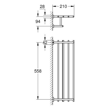 GROHE 40512001 - Toallero múltiple ESSENTIALS CUBE 600 mm en cromo brillante