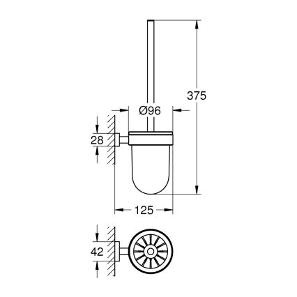 GROHE 40513DC1 - Juego de limpieza para inodoro ESSENTIALS CUBE, acero inoxidable