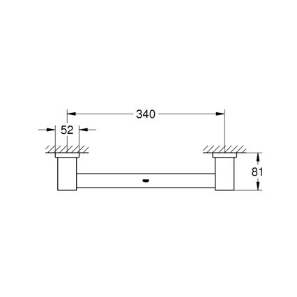 GROHE 40514001 - Toallero ESSENTIALS CUBE 392 mm cromo brillante