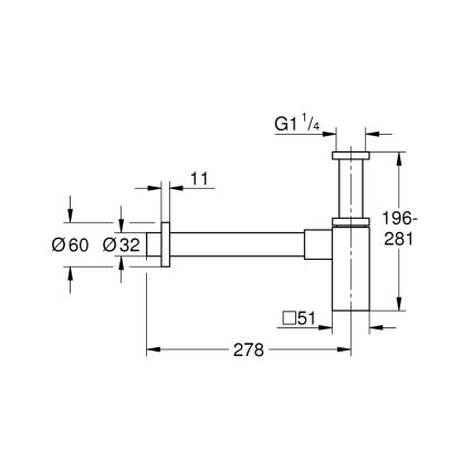 GROHE 40564A00 - Sifón SIFONY grafito