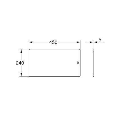 GROHE 40786L00 - Repisa de vidrio 450 × 240 × 19 mm blanca