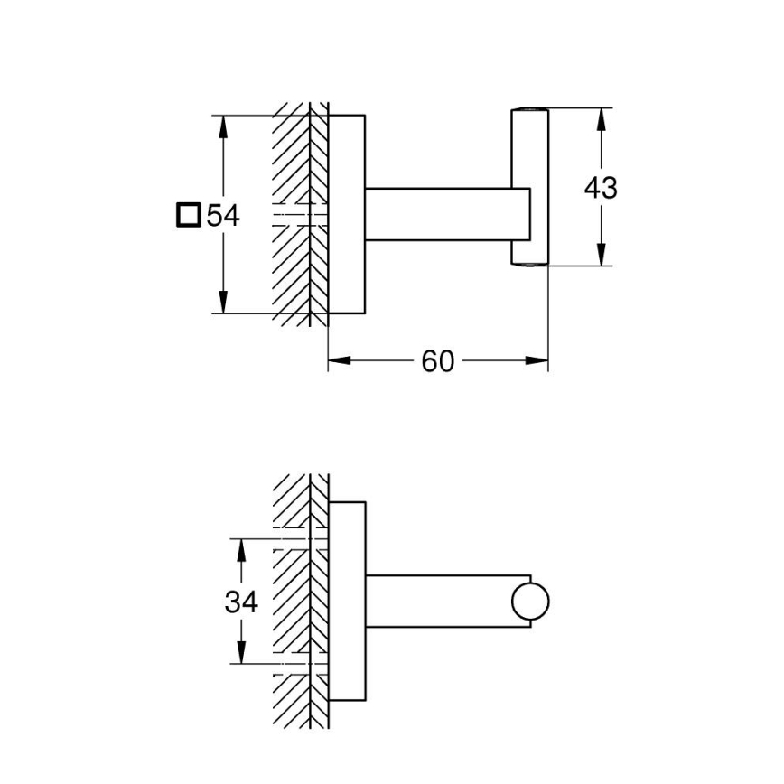 GROHE 40961000 - Gancho para albornoz START CUBE cromo brillante