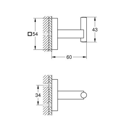 GROHE 40961DC0 - Gancho para albornoz START CUBE de acero inoxidable