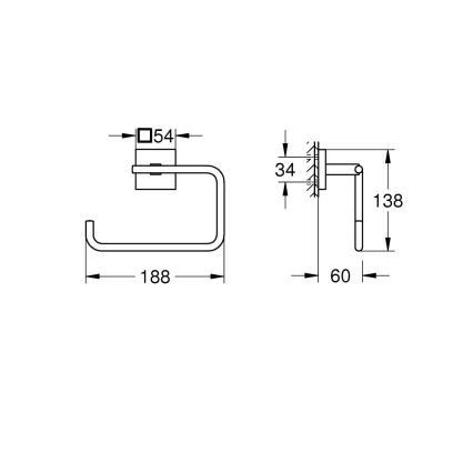 GROHE 40975DC0 - Toallero START CUBE en acero inoxidable