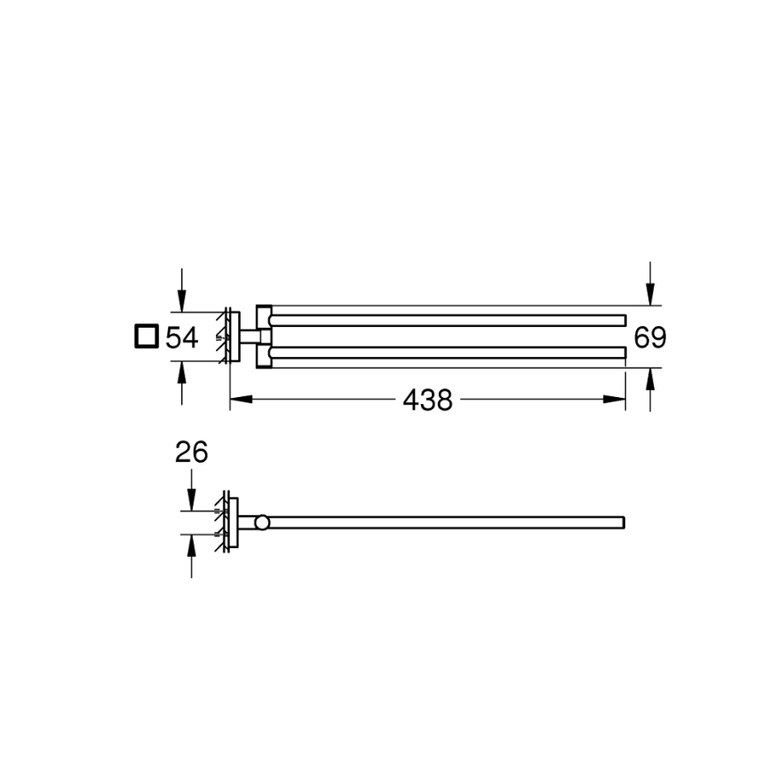 GROHE 409762430 - Toallero START CUBE 438 mm negro
