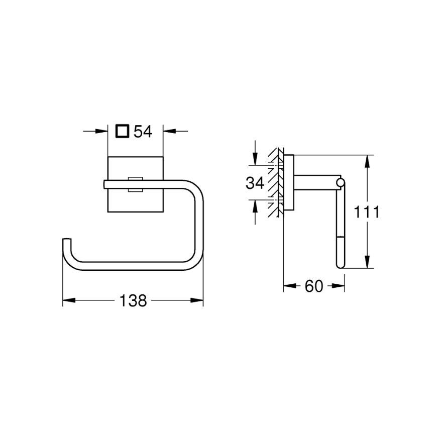 GROHE 40978000 - Portarrollos para papel higiénico START CUBE, cromo brillante