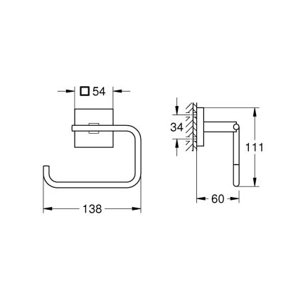 GROHE 409782430 - Portarrollos de papel higiénico START CUBE negro