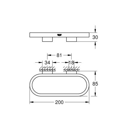 GROHE 41035000 - Toallero SELECTION 200 mm, cromo brillante