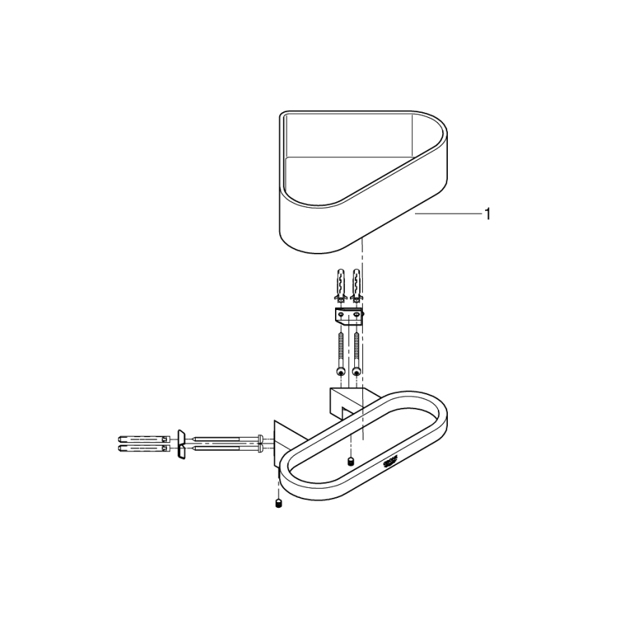 GROHE 41038000 - Plato de ducha de esquina SELECTION, acabado en cromo brillante