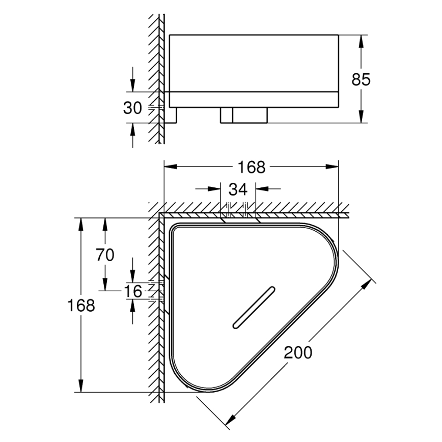 GROHE 41038000 - Plato de ducha de esquina SELECTION, acabado en cromo brillante