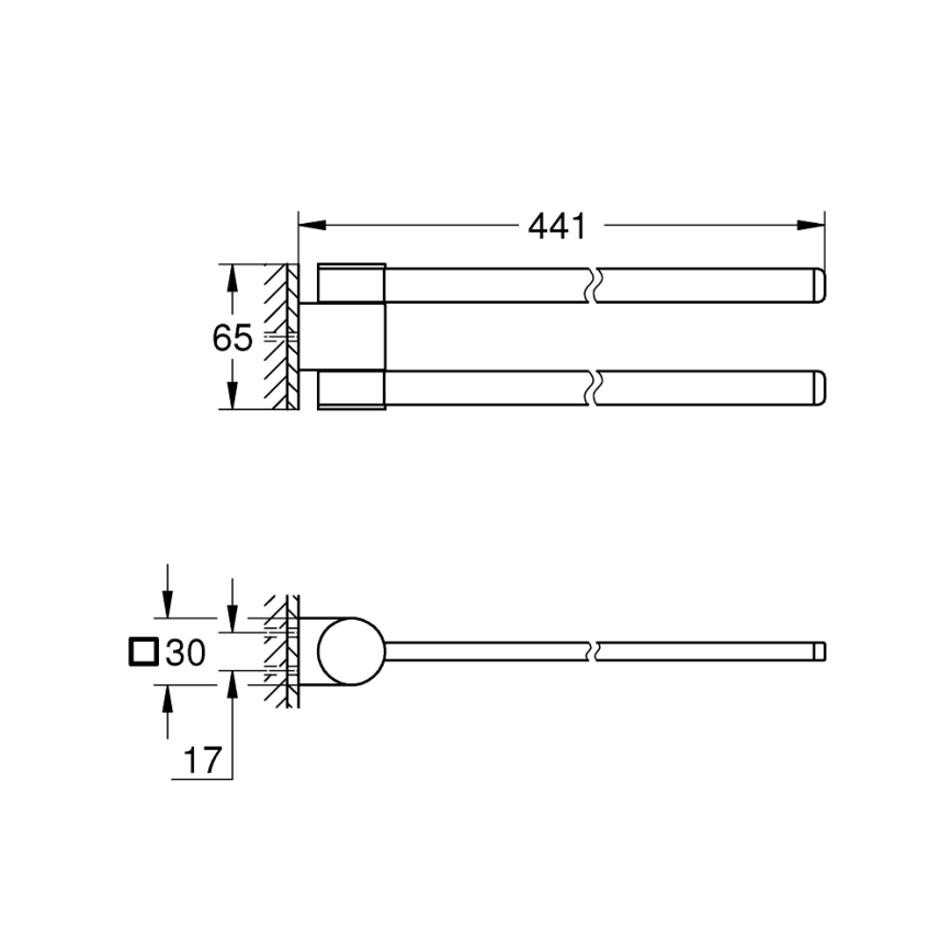 GROHE 41063000 - Toallero SELECTION 441 mm, cromo brillante