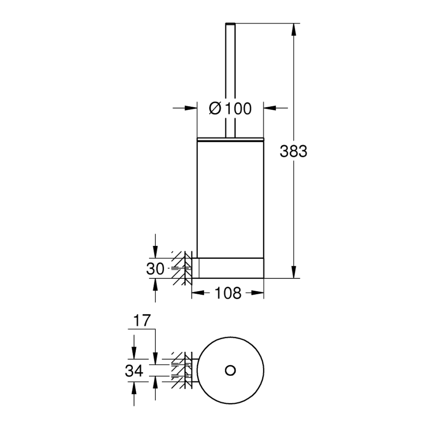 GROHE 41076DL0 - Kit de limpieza para inodoro SELECTION con acabado en bronce