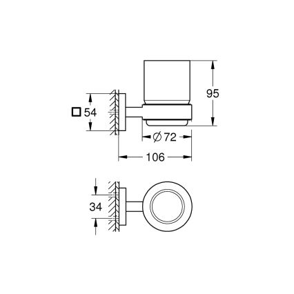 GROHE 410972430 - Vaso con soporte START CUBE negro