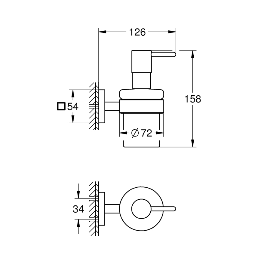 GROHE 41098000 - Dosificador de jabón líquido START CUBE 160 ml cromo brillante