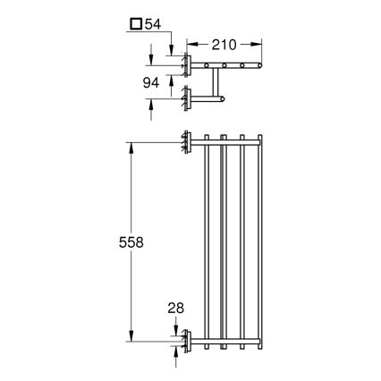GROHE 41099000 - Soporte múltiple para toallas START CUBE 600 mm cromo brillante