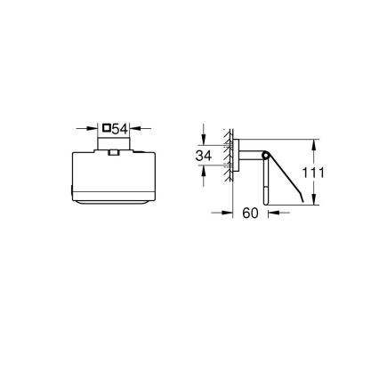 GROHE 41102DC0 - Portarrollos para papel higiénico 60 x 110 x 111, acero inoxidable