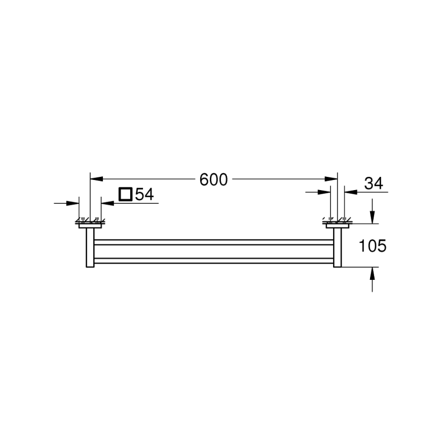 GROHE 41104000 - Toallero de doble barra START CUBE 654 mm cromo brillante