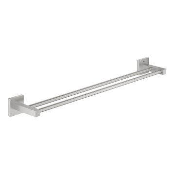 GROHE 41104DC0 - Toallero doble QUICKFIX START CUBE 654 mm de acero inoxidable