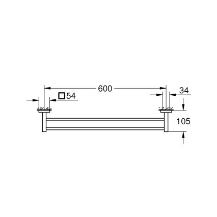 GROHE 41104DC0 - Toallero doble QUICKFIX START CUBE 654 mm de acero inoxidable