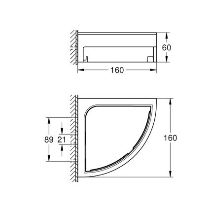 GROHE 41106000 - Estante de ducha esquinero START CUBE 16 cm cromo brillante