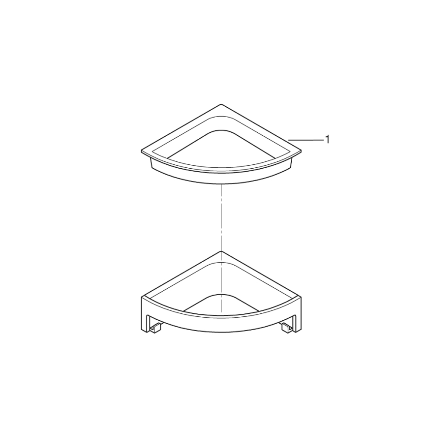 GROHE 411062430 - Estante de ducha de esquina ESSENTIALS 250 × 250 mm negro