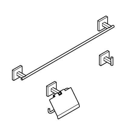 GROHE 411242430 - Juego de accesorios QUICKFIX START CUBE, negro