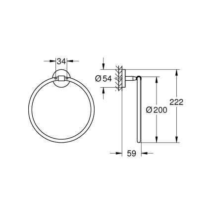 GROHE 41167000 - Toallero START COSMOPOLITAN, diámetro 200 mm, cromo pulido