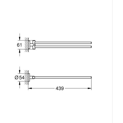 GROHE 41183000 - Toallero START de 439 mm, cromo brillante