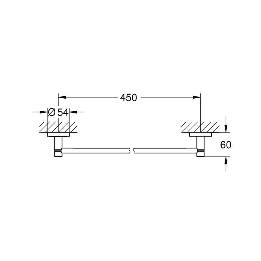 GROHE 411972430 - Toallero START 504 mm negro