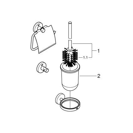 GROHE 41204DC0 - Juego de accesorios para inodoro 3 en 1 START acero inoxidable