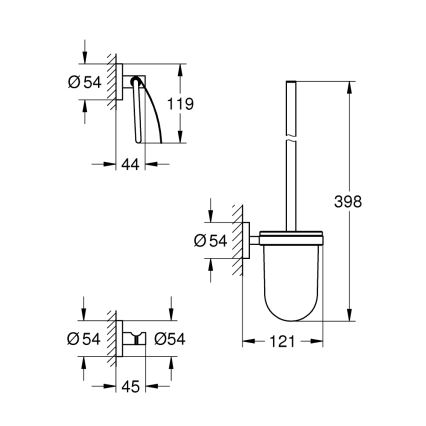 GROHE 41204DC0 - Juego de accesorios para inodoro 3 en 1 START acero inoxidable