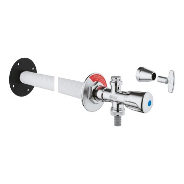 GROHE 41208000 - Válvula mural exterior EUROTEC DN 15 con acabado en cromo brillante