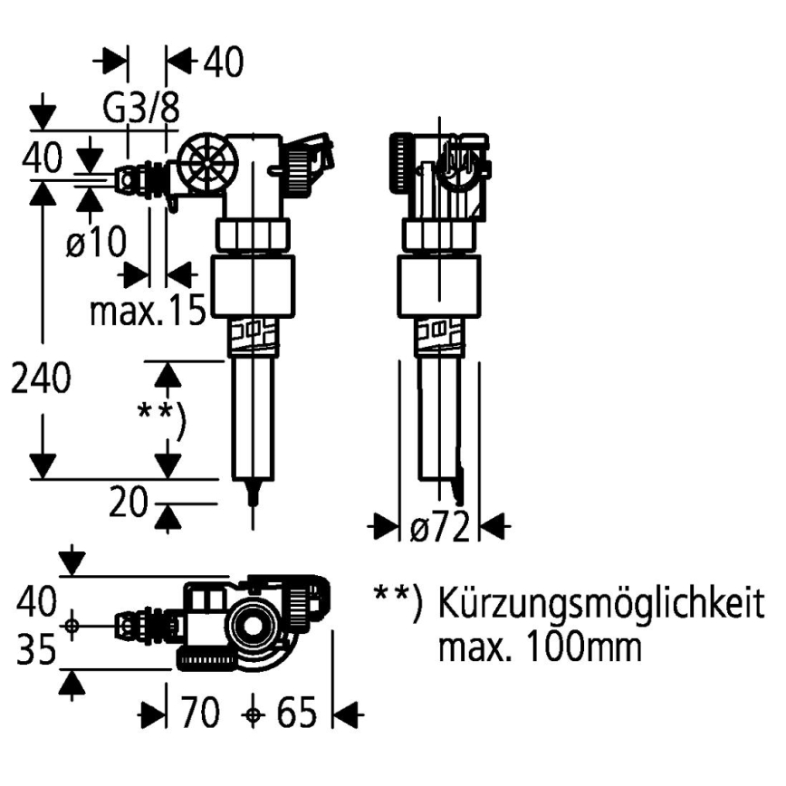GROHE 43537000 - Válvula de llenado blanca