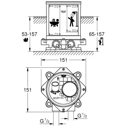 GROHE 45984001 - Kit empotrado DN 15, latón