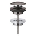 GROHE 65807A00 - Juego de desagüe con tapón para lavabos con rebosadero, acabado grafito