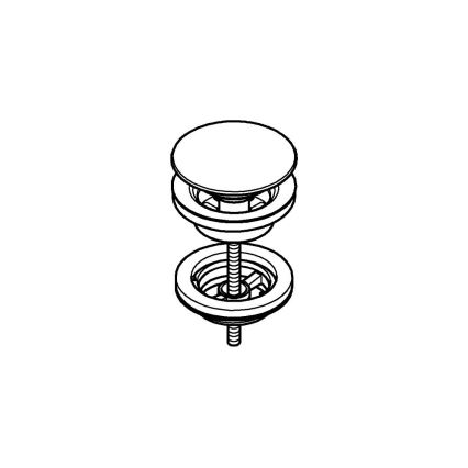 GROHE 65807A00 - Juego de desagüe con tapón para lavabos con rebosadero, acabado grafito
