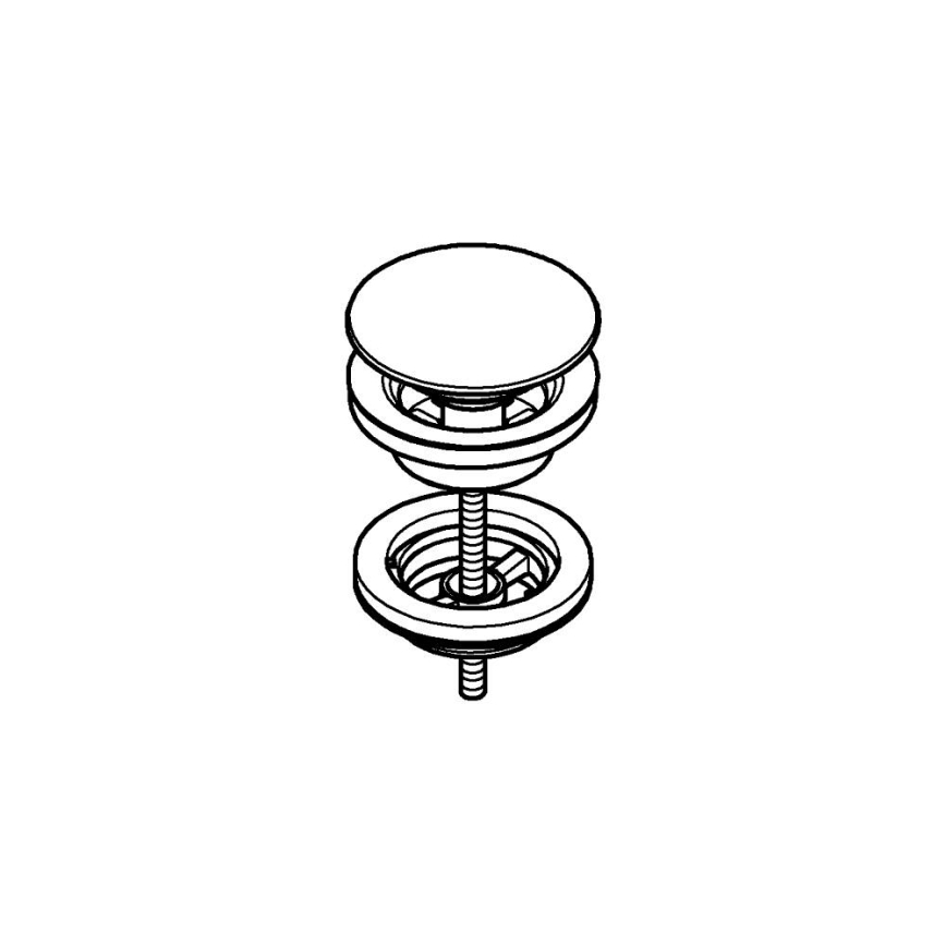 GROHE 65807A00 - Juego de desagüe con tapón para lavabos con rebosadero, acabado grafito