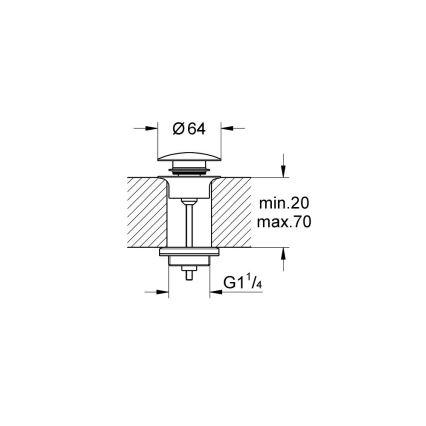 GROHE 65807A00 - Juego de desagüe con tapón para lavabos con rebosadero, acabado grafito