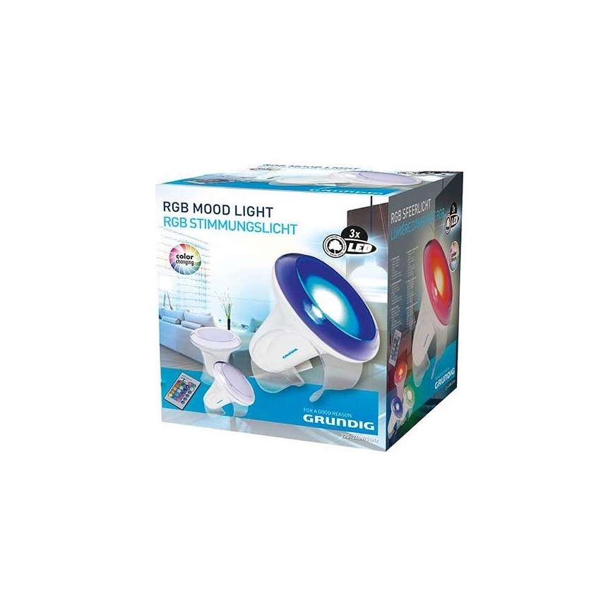 Grundig - Lámpara de mesa LED RGB regulable LED/1W/230V+ mando a distancia