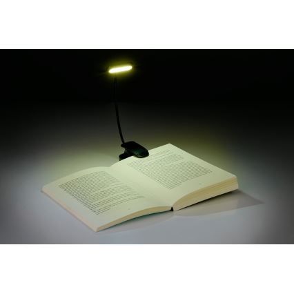Grundig - Lámpara de mesa recargable con clip LED, 5 V, 400 mAh, negra